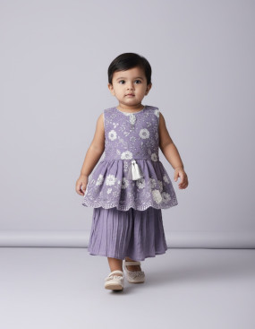 Bably plazo Set for Kids(Partywear), 1-3 Years