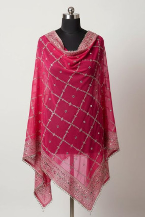 VK Royal Zari-Work Georgette Chunni