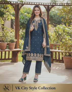 Emerald_Green Embridered 3Pcs Suit