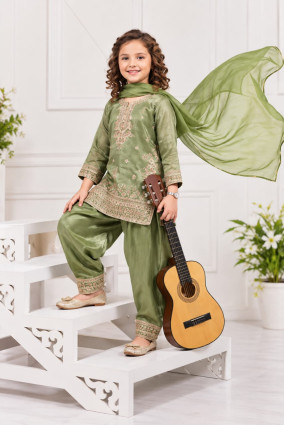 girls - embroidered suit in 3 colours
