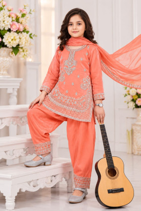 girls-embroidered suit with Dupatta