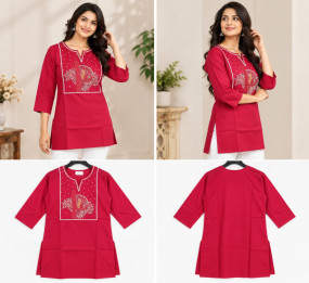 Women's Embroidered Short Kurti