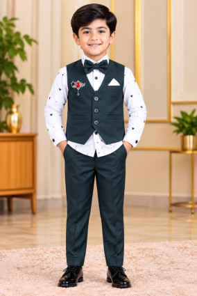 Boys Brown Formal Waistcoat Suit Size 18   alt tag text