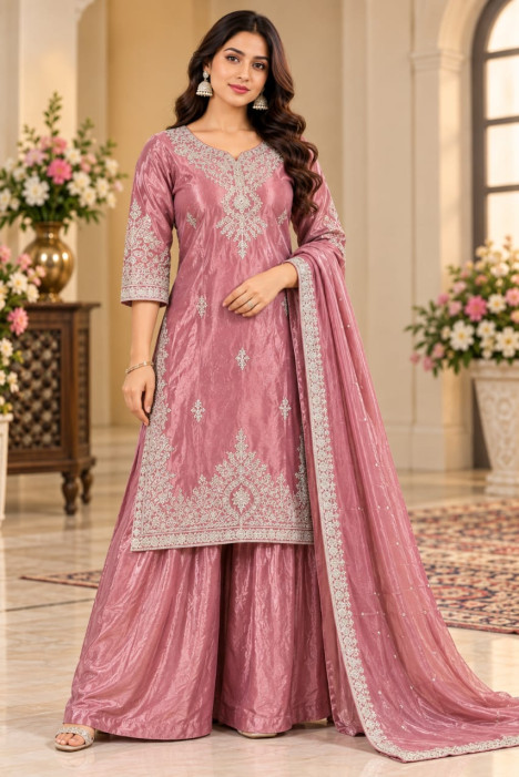 Falak-B2 Embroidered Sharara Suit