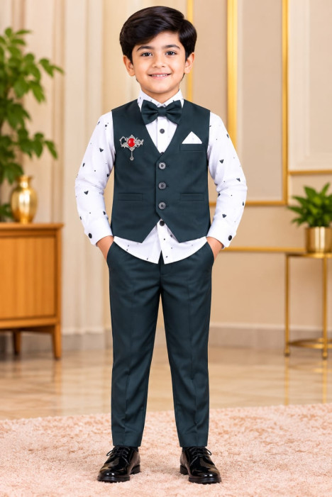 Boys Brown 3-Piece Formal Waistcoat Suit – Size 18