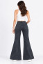 Washed Black High-waist Flared Jeans For Women's