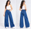 Women's Dark Blue High-waist wide Leg Jeans