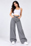Girls Grey Wide Leg Jeans