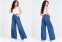 Girls Blue High-Waist Wide Leg Baggy Jeans