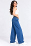 Girls Blue High-Waist Wide Leg Baggy Jeans
