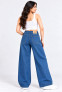 Girls Blue High-Waist Wide Leg Baggy Jeans
