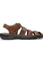 Men Tan Solid Leather Sandal