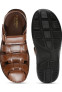 Men Tan Solid Leather Sandal