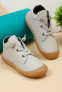 Kid's Grey Leather Comfort Insole Sneakers