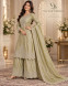 Olive Green Embroidered Fandy Silk Sharara Suit with Dupatta
