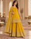 Mustard Yellow Embroidered Sharara Suit with Dupatta