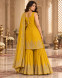 Mustard Yellow Embroidered Sharara Suit with Dupatta