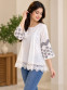 Women's Lace Detail Flared Top