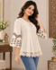 Women's Lace Detail Flared Top