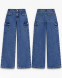 Women's Dark Blue Wide-Leg Cargo Jeans