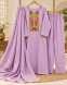 Women's Lavender  Embroidered 3-piece kurta Dupatta set