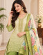 Women’s Cream & Green Embroidered 3-Piece Kurta Pant Dupatta Set