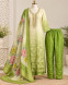 Women’s Cream & Green Embroidered 3-Piece Kurta Pant Dupatta Set