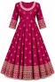 Women's Magenta Anarkali Frock Gown