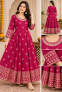 Women's Magenta Anarkali Frock Gown