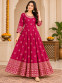 Women's Magenta Anarkali Frock Gown