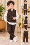 Boys Brown Waistcoat 3-piece Formal Suit Set 22-26