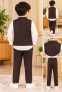 Boys Brown Waistcoat 3-piece Formal Suit Set 22-26
